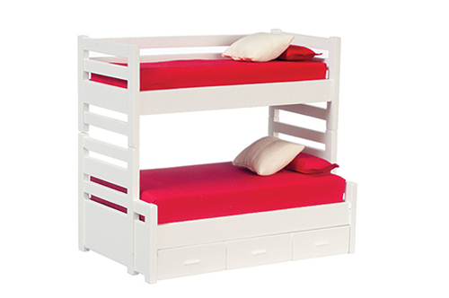 Bunkbed with Trundle, White